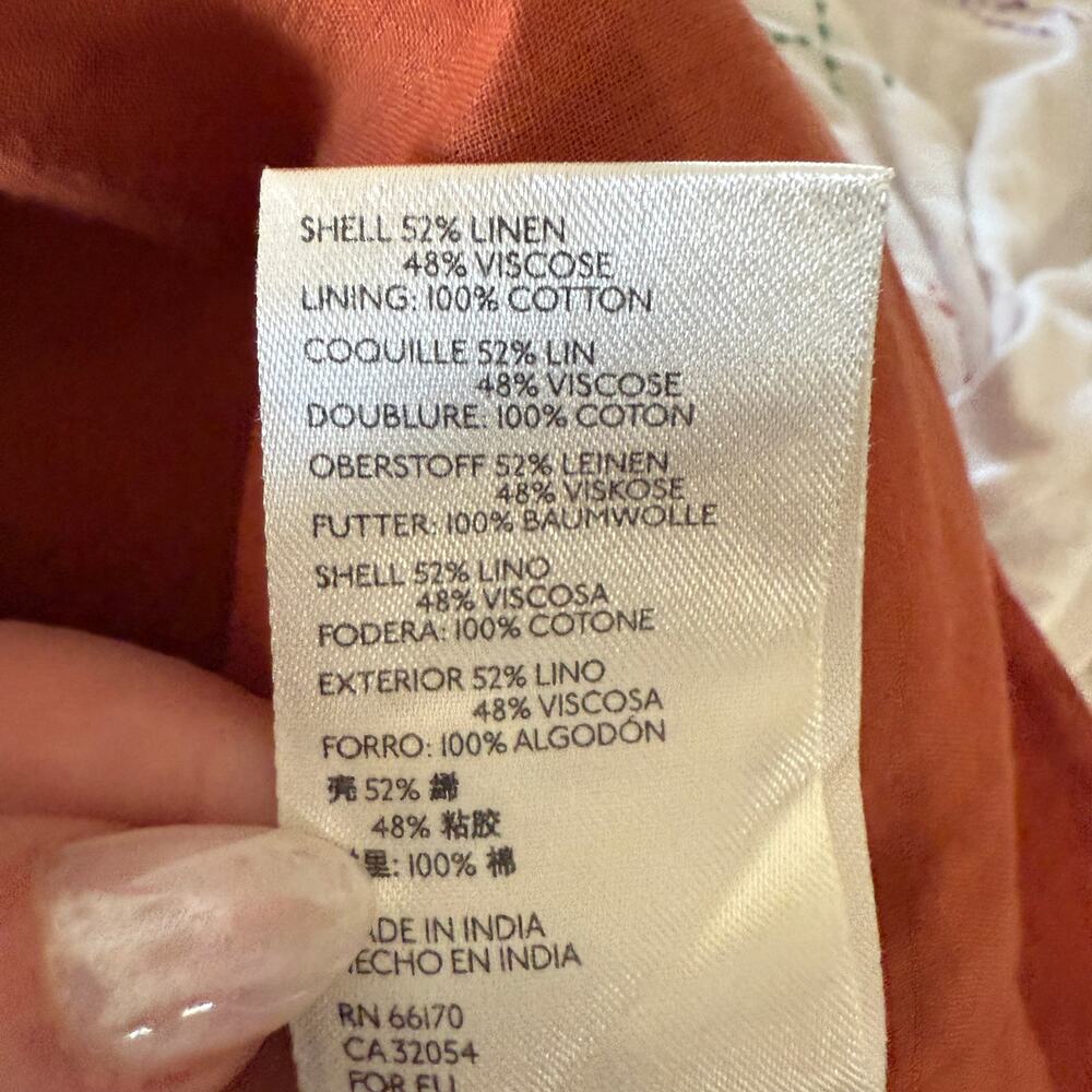 MAEVE | Rust Linen Blend Tie Back Twist Front Sundress Boho| Extra Large - Picture 5 of 8